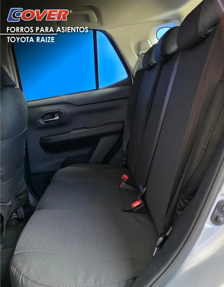Forros para asientos Toyota Raize en color negro, cubiertas protectoras de alta calidad para la parte trasera del vehículo
